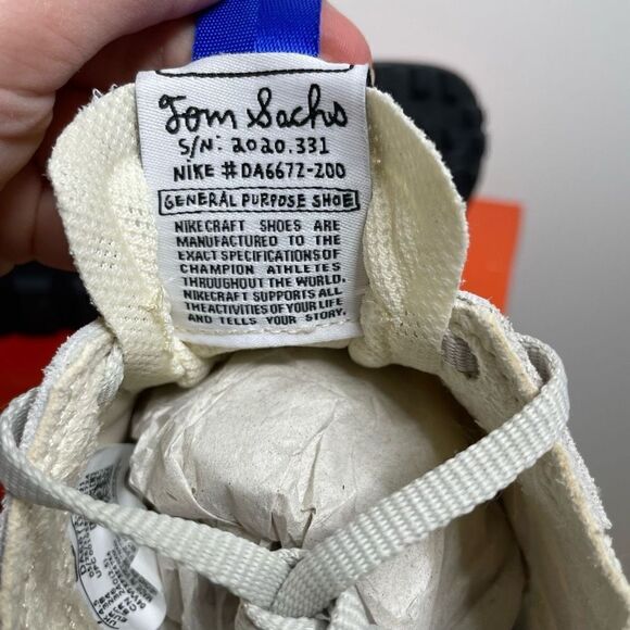 NEW Nike x Tom Sachs Nikecraft General Purpose Sneakers Shoes 7 Beige White Blue - Picture 8 of 10